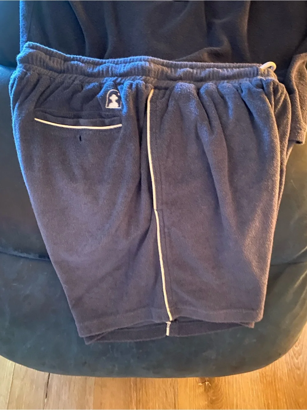 Men's Dark Blue Athletic Drawstring Shorts